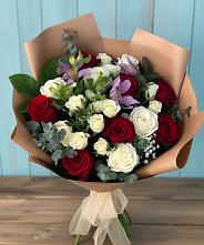 Букет цветов из:  Розы и Альстромерии #REPLACE_PRED# Нижне-Чирской