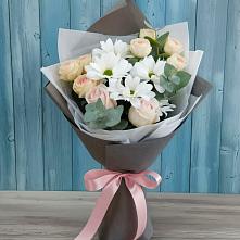 Букет цветов из:  Хризантемы и Розы в Нижне-Чирской
