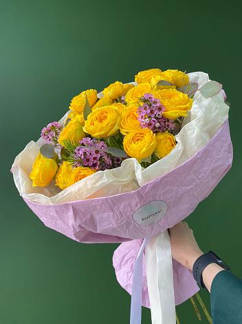Букет Кустовые желтые розы в Нижне-Чирской