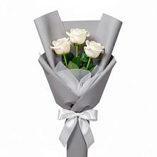 Букет 3 белые розы #REPLACE_PRED# Нижне-Чирской
