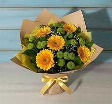 Букет цветов из:  Герберы и Хризантемы #REPLACE_PRED# Нижне-Чирской
