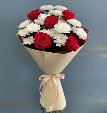 Букет цветов из:  Розы и Хризантемы в Нижне-Чирской