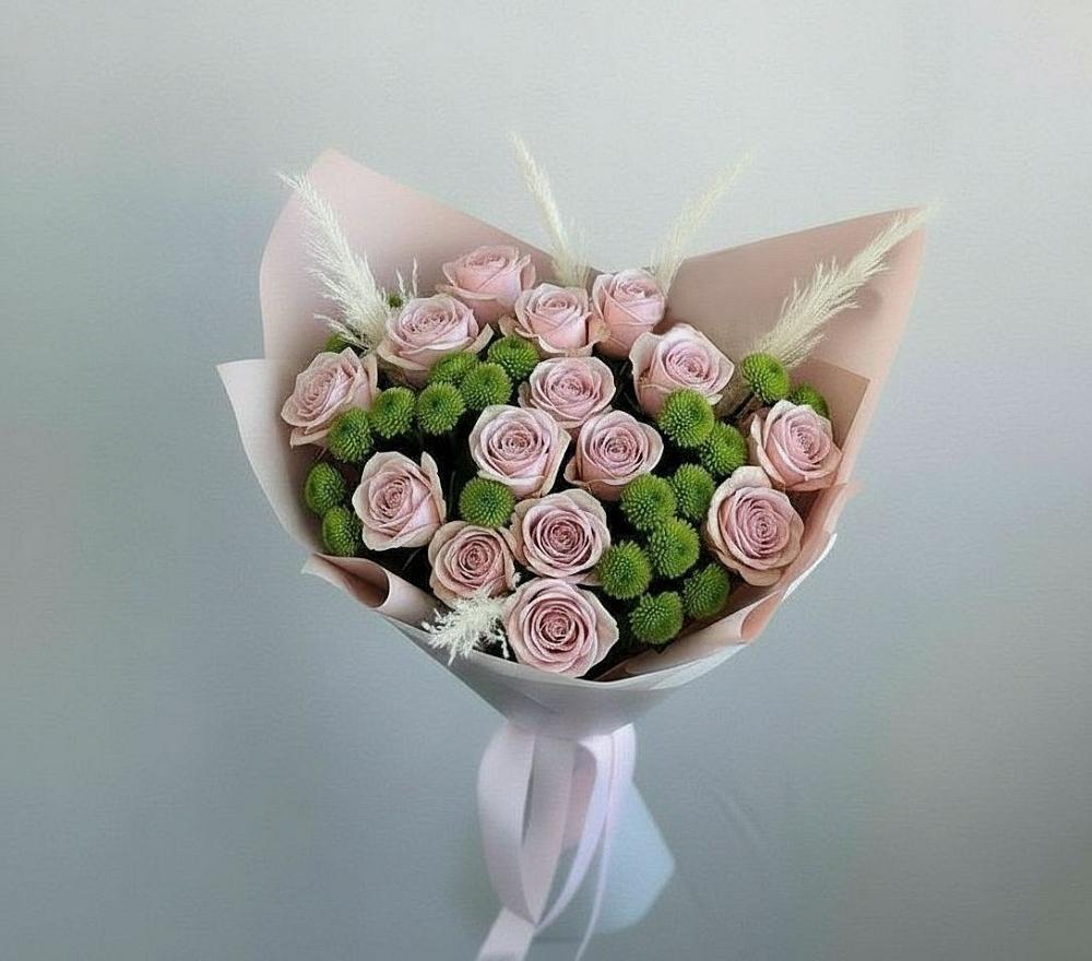 Букет цветов из: Розы и Хризантемы в Нижне-Чирской