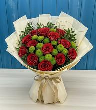 Букет цветов из:  Розы и Хризантемы #REPLACE_PRED# Нижне-Чирской